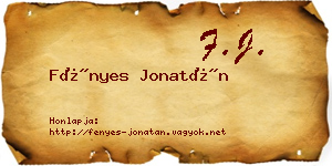 Fényes Jonatán névjegykártya